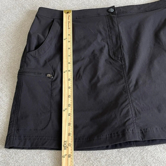 LL Bean Womens Black Nylon Blend 18"Skort Size 16 Pockets Stretchy - Picture 7 of 12